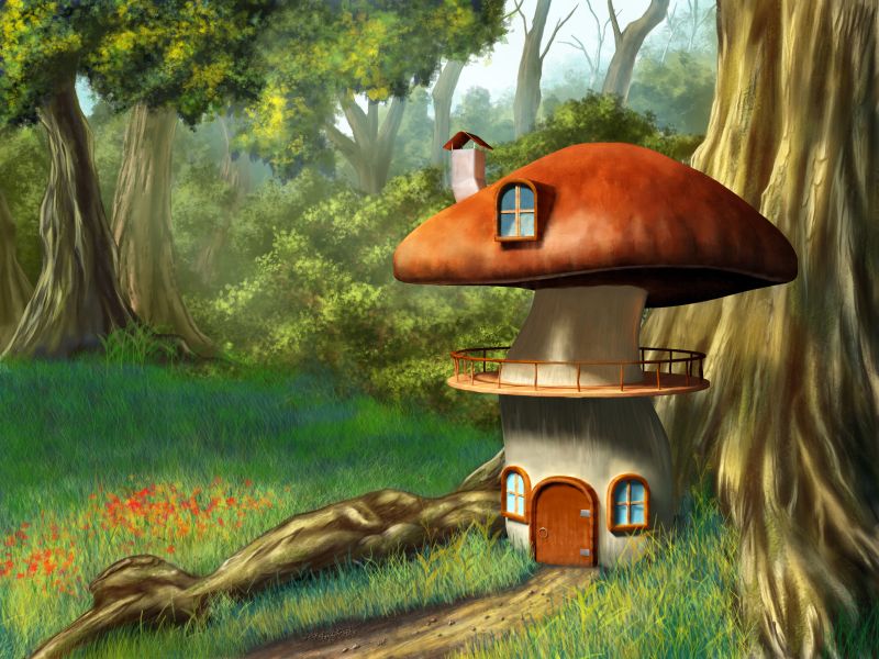 Картина на холсте Лесной домик, арт hd0442201