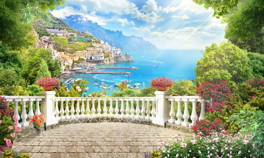 Картина на холсте Вид на море с обзорного балкона, арт hd0623401