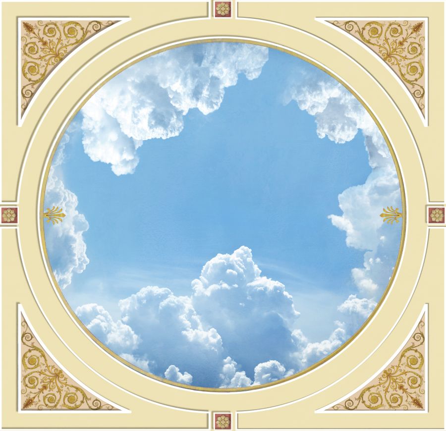 Картина на холсте облака на потолок, арт hd0869201