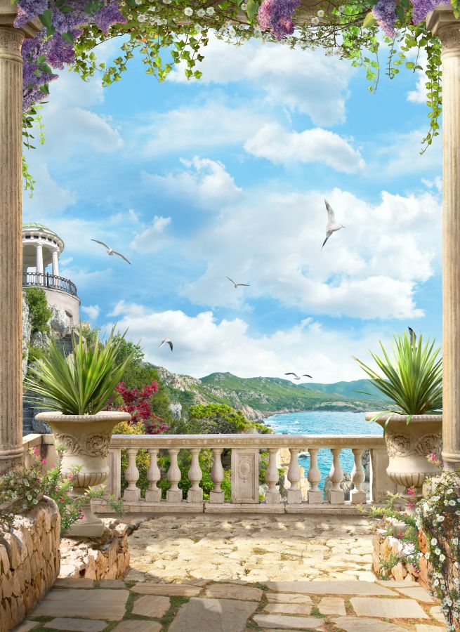 Картина на холсте Балкон у моря, арт hd0872801