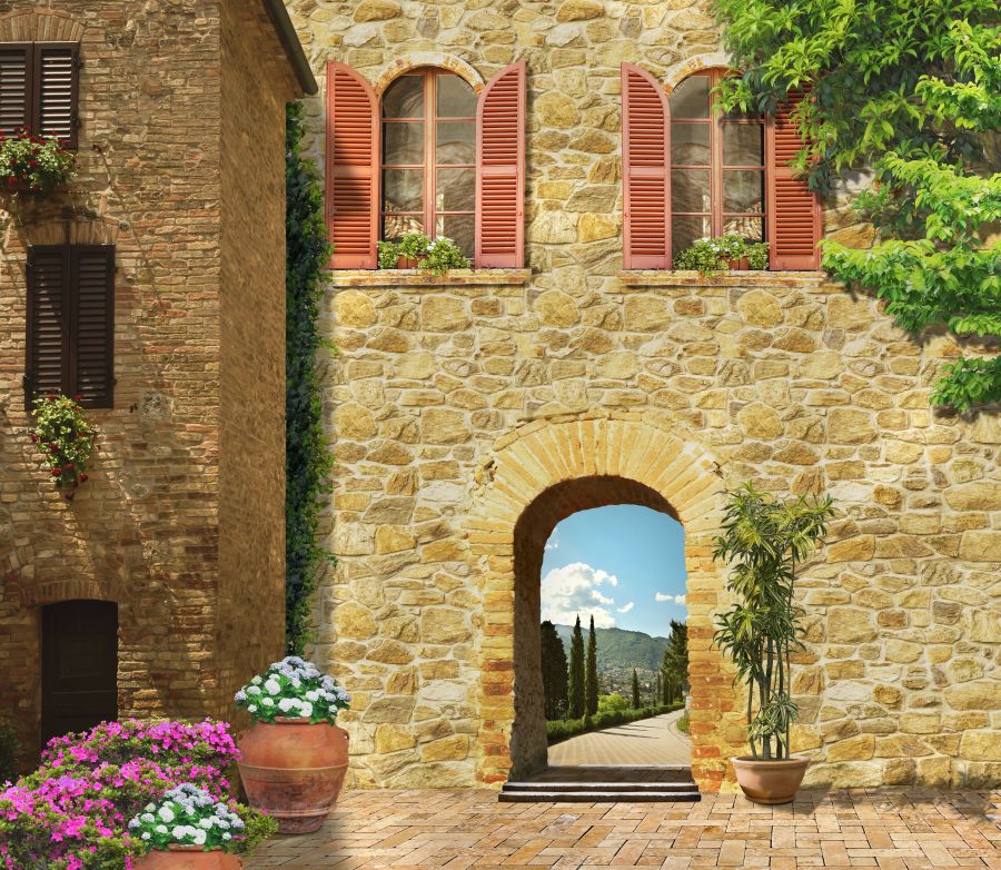 Картина на холсте Дом с аркой в Италии, арт hd0873401