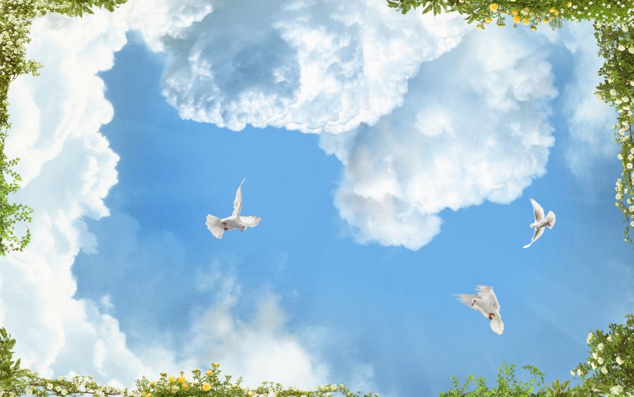 Картина на холсте птицы в облаках, арт hd0884501