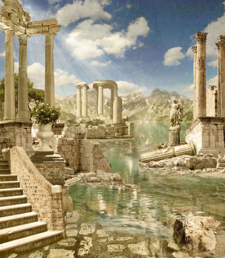 Картина на холсте архитектура Греции, арт hd0895801