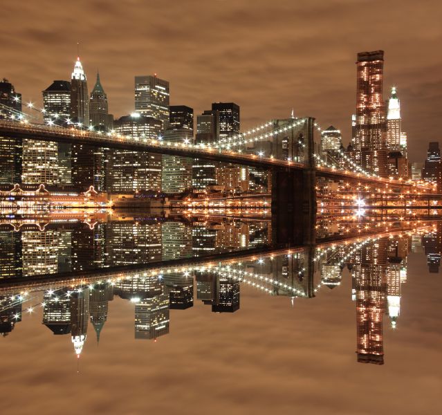 Фотообои Бруклинский мост в коричневых тонах