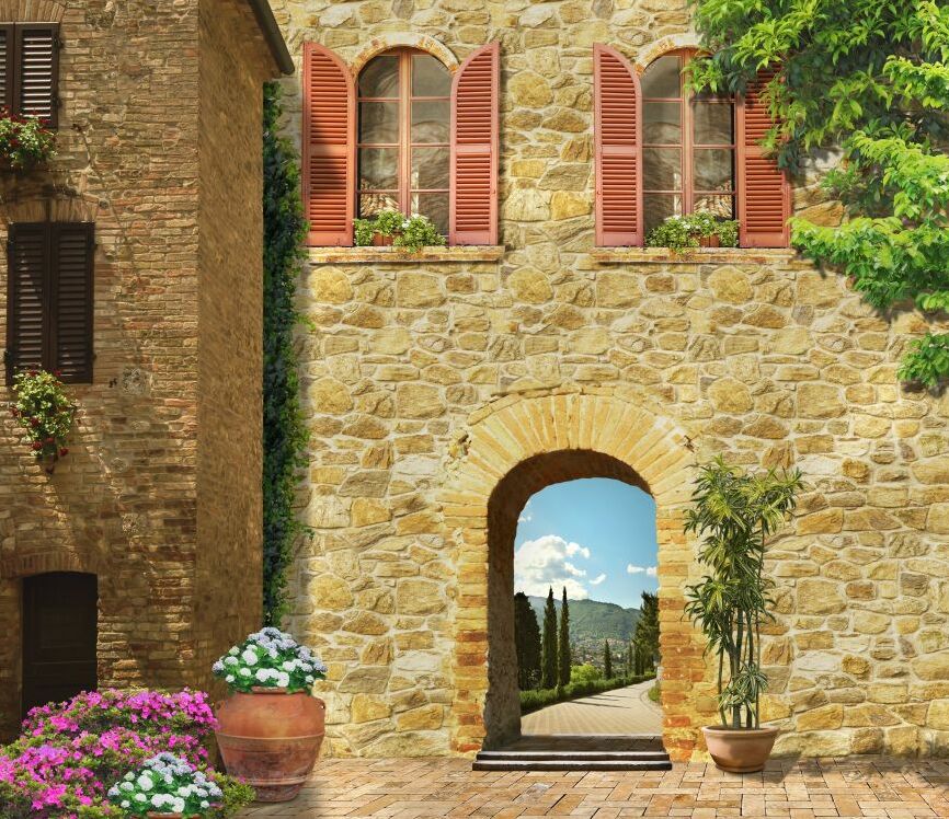 Картина на холсте Дом с аркой в Италии, арт hd0873401