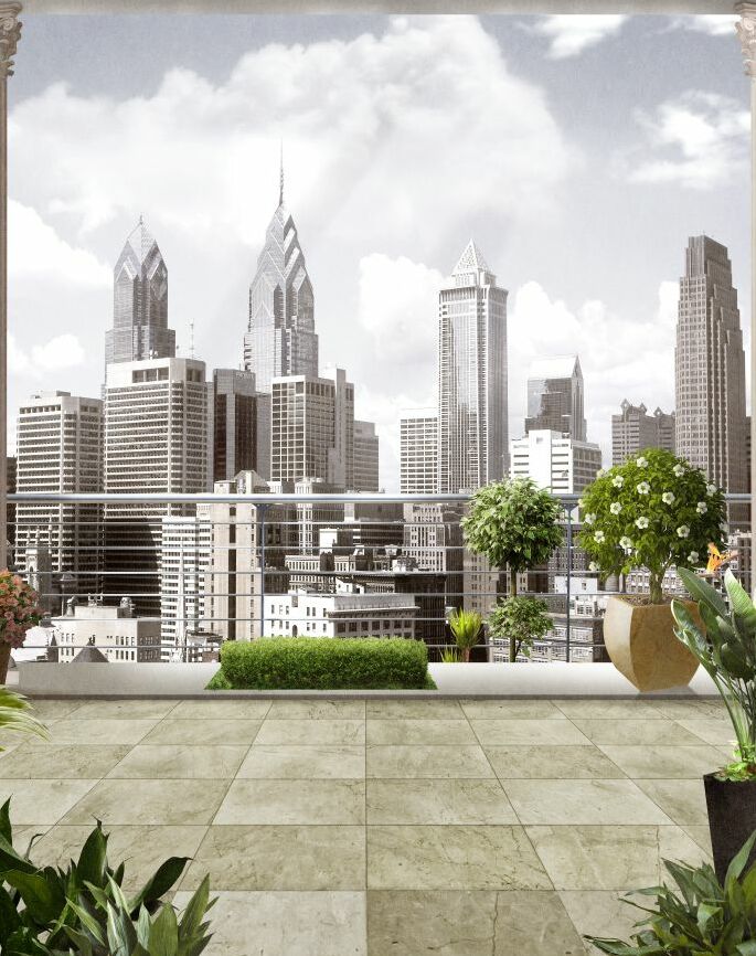 Картина на холсте Балкон с видом на мегаполис, арт hd0882601