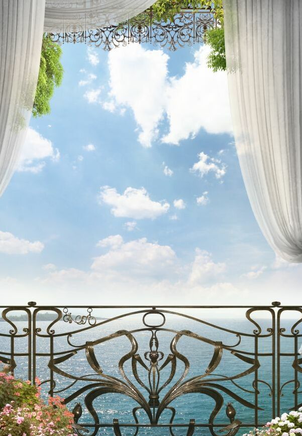 Картина на холсте балкон с видом на море, арт hd0891501