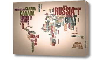 Картина Карта мира с названиями стран