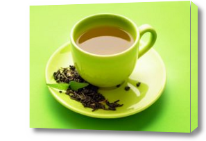 Картина Зеленая кружка с чаем