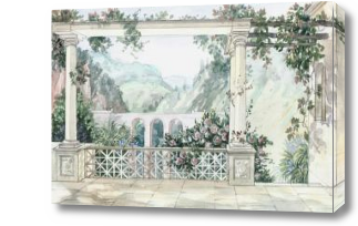 Картина терраса с видом на акведук
