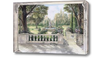 Картина балкон с видом в сад